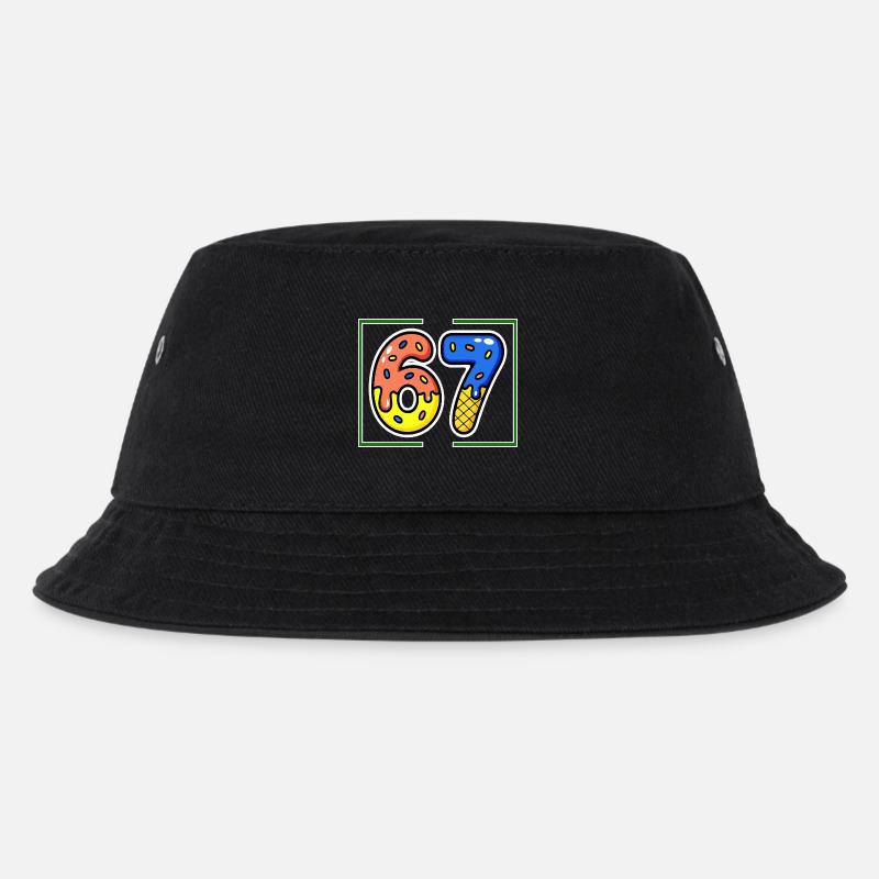 Siebenundsechzig, 67, 6, 7 - Kinder Bucket Hat - Schwarz