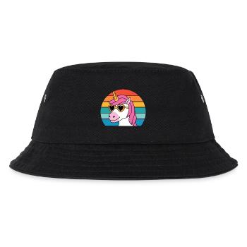 Fabelwesen Märchen Pferd Fantasie Buntes Einhorn - Kinder Bucket Hat - Schwarz - Vorne