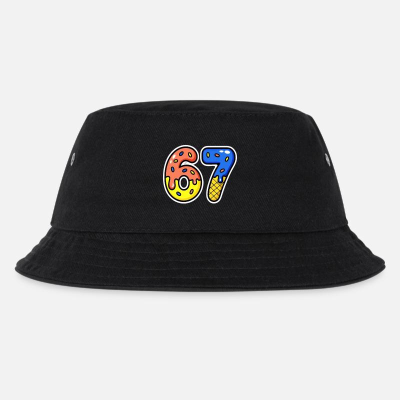 Siebenundsechzig, 67, 6, 7 - Kinder Bucket Hat - Schwarz