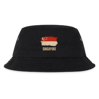 Grunge flag of Singapore, I love Singapore - Kids’ Bucket Hat - black - Front