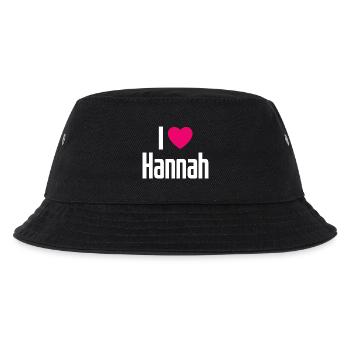 I Love Hannah Pinkes Herz Ich liebe Hannah - Kinder Bucket Hat - Schwarz - Vorne