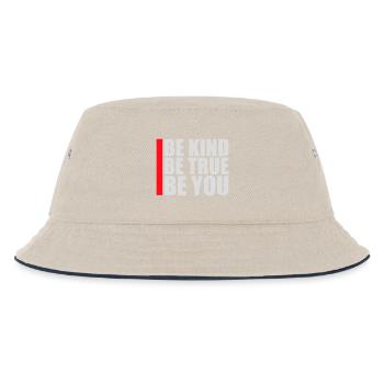 Be Kind Be True Be You Inspirierend Selbstliebe - Kinder Bucket Hat - Natur/Navy - Vorne