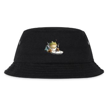 Küchen Frosch mit Teller - Kinder Bucket Hat - Schwarz - Vorne