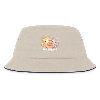 Ramen Cat - Kids’ Bucket Hat - ecru/navy - Front