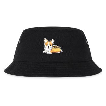Cute Corgi Hot Dog Bun Sticker - Kids’ Bucket Hat - black - Front