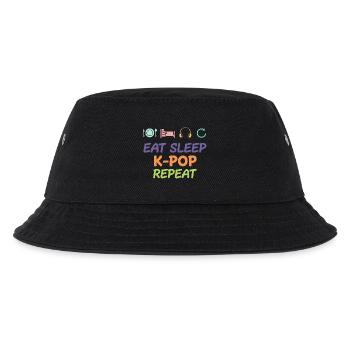 Essen, schlafen, K-Pop wiederholen, koreanisches Popmusikleben - Kinder Bucket Hat - Schwarz - Vorne