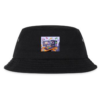 Retro Gaming Desk Neon RGB - Kids’ Bucket Hat - black - Front