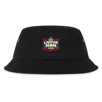 Laos Laotische Wurzel Best Laotian Mom Ever - Kinder Bucket Hat - Schwarz - Vorne