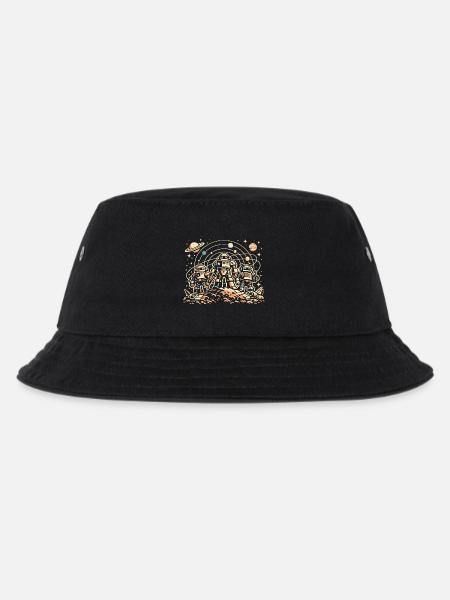 Astronauten auf dem Orbitalmond - Kinder Bucket Hat - Schwarz