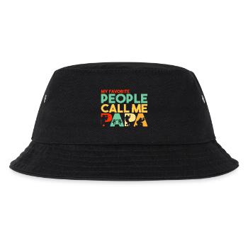 Paintball Papa Retro Hobbyist Silhouette Art - Kids’ Bucket Hat - black - Front
