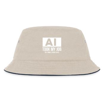 KI hat mir meinen Job genommen – künstliche Intelligenz - Kinder Bucket Hat - Natur/Navy - Vorne
