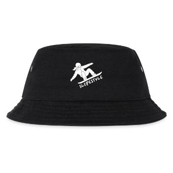 Slopestyle Snowboard Action Geschenk - Kinder Bucket Hat - Schwarz - Vorne