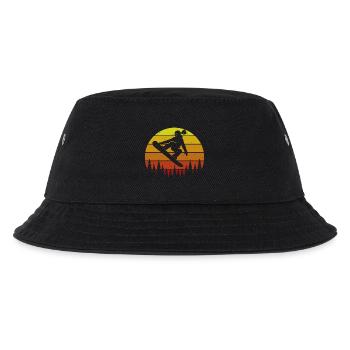 Retro Snowboarder Slopestyle Winter Sports Forest - Kids’ Bucket Hat - black - Front