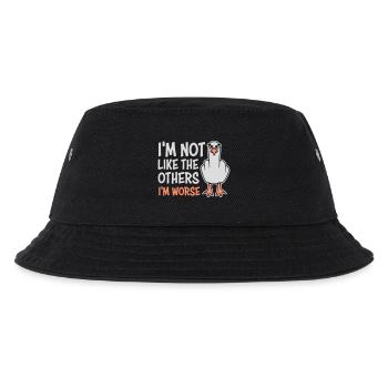 Mittelfinger Möwe Im Not Like The Others I'm Worse - Kinder Bucket Hat - Schwarz - Vorne