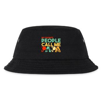 Parkour Papa Traceur Silhouette Retro Sportkunst - Kinder Bucket Hat - Schwarz - Vorne