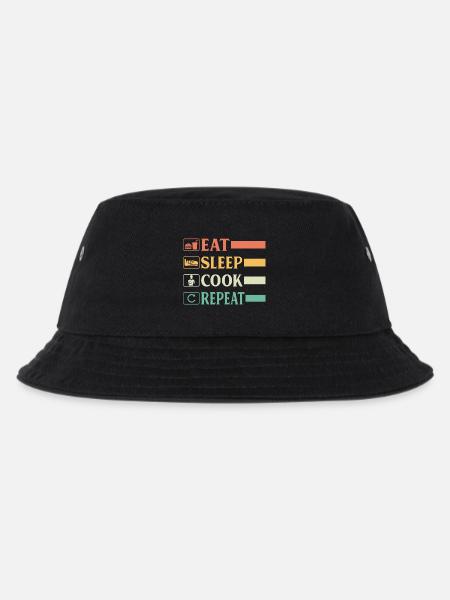 Lustiger Koch Chefkoch Bäcker Koch Eat Sleep Koch Rep - Kinder Bucket Hat - Schwarz