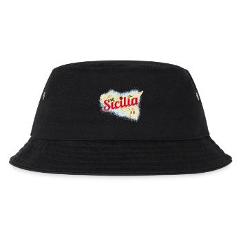 Sizilien Italien Vintage Insel Souvenir mit Fahne - Kinder Bucket Hat - Schwarz - Vorne