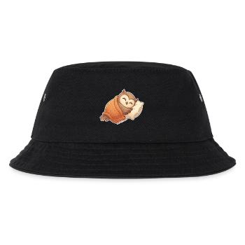 Eule Schlafen - Kinder Bucket Hat - Schwarz - Vorne