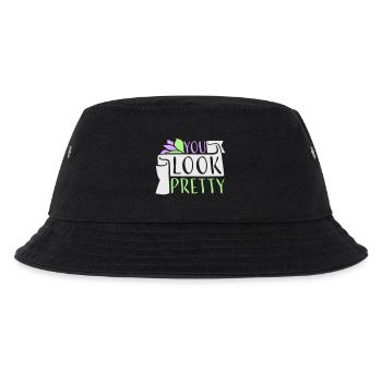 You Look Pretty Lustig Komplement Selbstliebe Logo - Kinder Bucket Hat - Schwarz - Vorne
