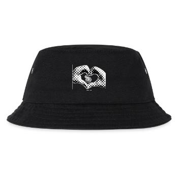 Herzhand mit kleinem Turbo - Kinder Bucket Hat - Schwarz - Vorne