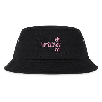 Absage - Herzliches Nö - Kinder Bucket Hat - Schwarz - Vorne