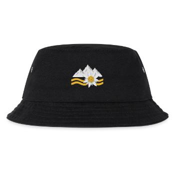 Alps Mountains with Edelweiss Flowers Nature Landscape - Kids’ Bucket Hat - black - Front
