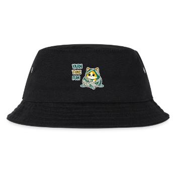 Cute Yarn Kitty Baby Cat Kawaii Sticker Gift Art - Kids’ Bucket Hat - black - Front
