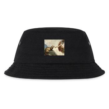 Ferret Beats God's Hand Ferret Meme - Kids’ Bucket Hat - black - Front
