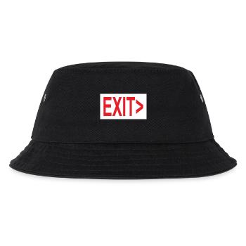 Exit / Ausgang / Notausgang - Kinder Bucket Hat - Schwarz - Vorne