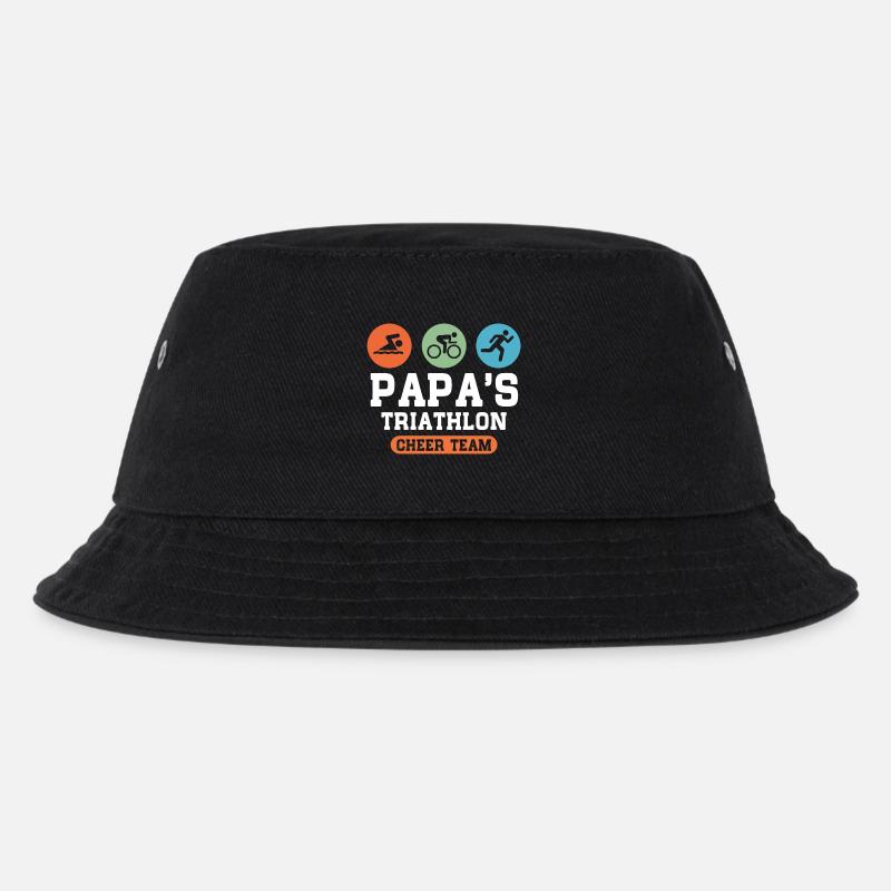 Triathlon Papa - Kinder Bucket Hat - Schwarz