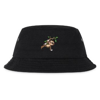 Hanging cartoon sloth - Kids’ Bucket Hat - black - Front