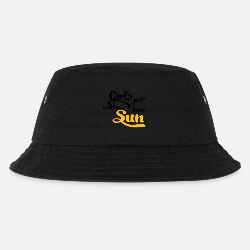 Sonne - Kinder Bucket Hat - Schwarz