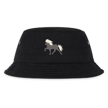 Windfarbenes Islandpferd - Kinder Bucket Hat - Schwarz - Vorne