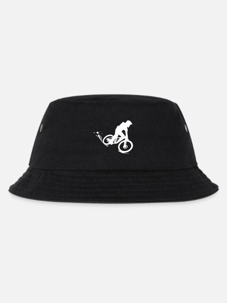 Mountain Bike Rad Sport Geschenk Fahrrad MTB - Kinder Bucket Hat - Schwarz