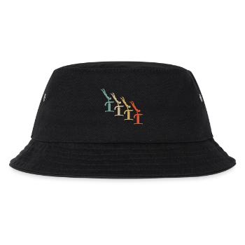 Retro Vintage Style Gymnastik Turnen Akrobatik - Kinder Bucket Hat - Schwarz - Vorne