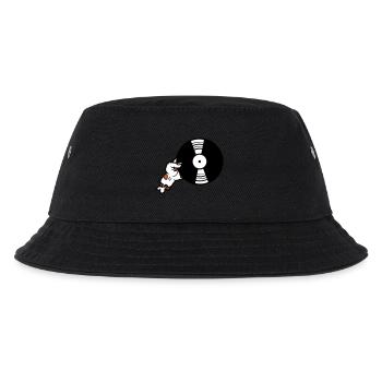 dj vinyl platte club music hang up disco party fe - Kids’ Bucket Hat - black - Front