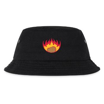 burning potato flames fire hot food leak - Kids’ Bucket Hat - black - Front