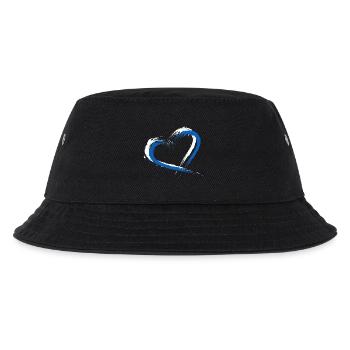 Herz Flagge Griechenland Fahne Farben Urlaub - Kinder Bucket Hat - Schwarz - Vorne