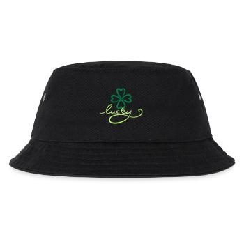 St Patricks Day Lucky Yoga Wellness Tattoo - Kinder Bucket Hat - Schwarz - Vorne