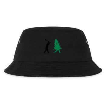 Funny Christmas tree is chased by Lumberjack - Kids’ Bucket Hat - black - Front
