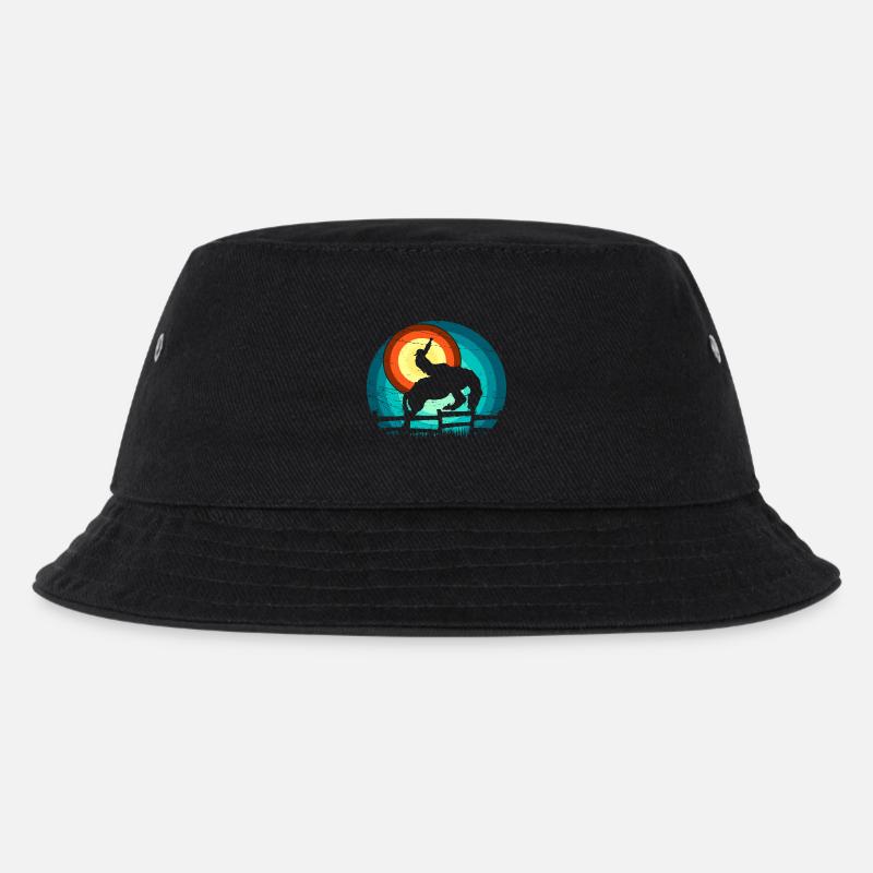Cowboy beim Rodeo - Kinder Bucket Hat - Schwarz