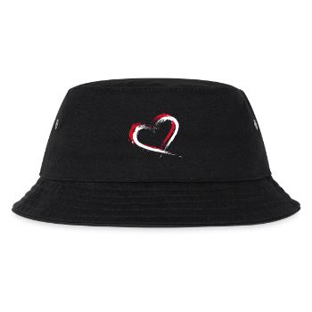 Indonesien Fahne Herz - Kinder Bucket Hat - Schwarz - Vorne