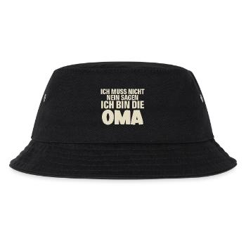 Oma - Kinder Bucket Hat - Schwarz - Vorne