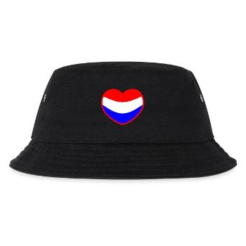 Das Herz der niederländischen Flagge Die Niederlande - Kinder Bucket Hat - Schwarz - Vorne