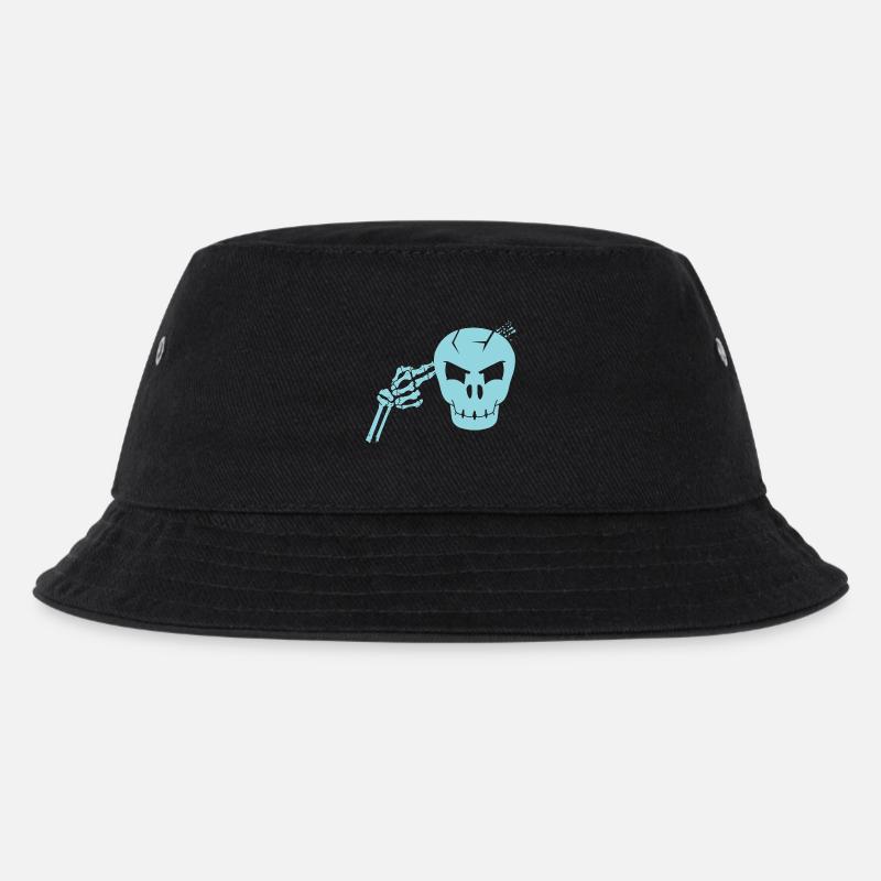 Totenkopf Kopfschuss - Kinder Bucket Hat - Schwarz