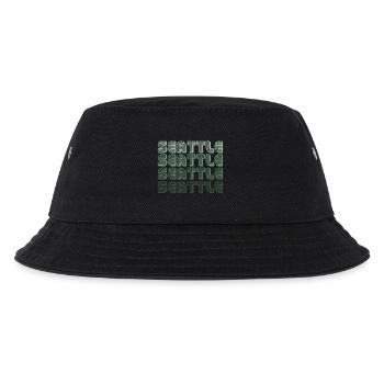 Seattle Retro Blockletters - Kinder Bucket Hat - Schwarz - Vorne