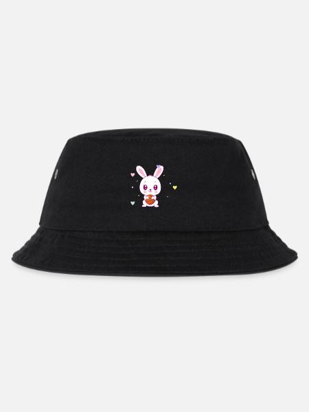 Cute Basketball Bunny - Kids’ Bucket Hat - black