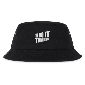 do it tomorrow Zitat - Kinder Bucket Hat - Schwarz - Vorne