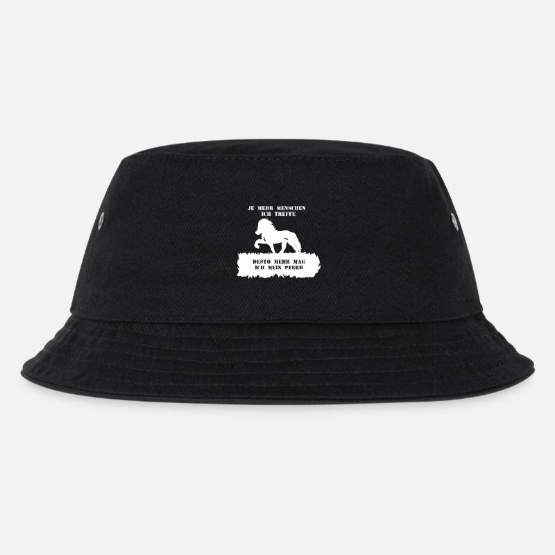 Spruch 5 mit Pferd 1 weiß - Kinder Bucket Hat - Schwarz