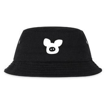 Schwein Kopf Vektor Bauernhof Glück Sau Tierliebe - Kinder Bucket Hat - Schwarz - Vorne